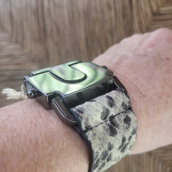 BRAND NEW ALL SAINTS PYTHON LEATHER BRACELET - Picture 8 of 10